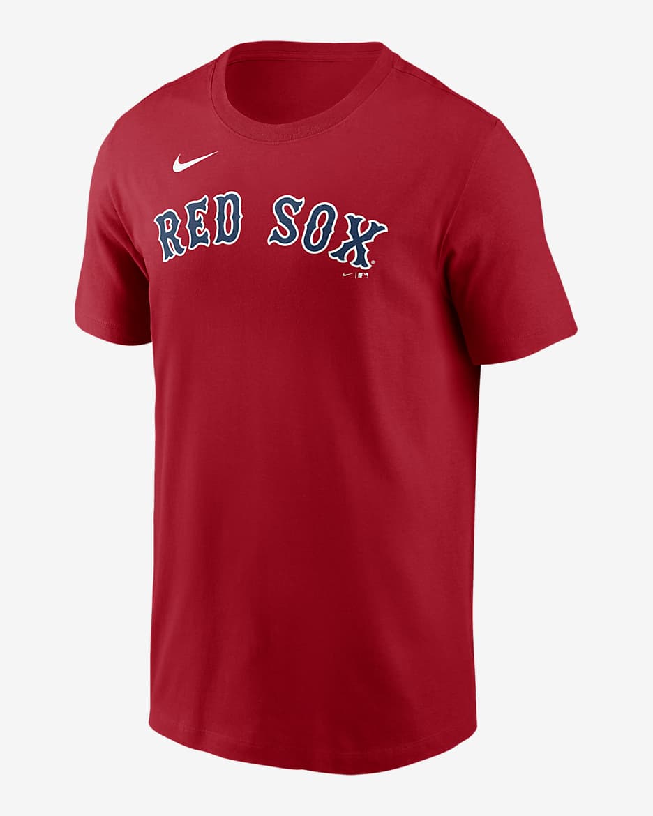 Men s Nike Red Boston Sox Fuse Wordmark T Shirt Size Large